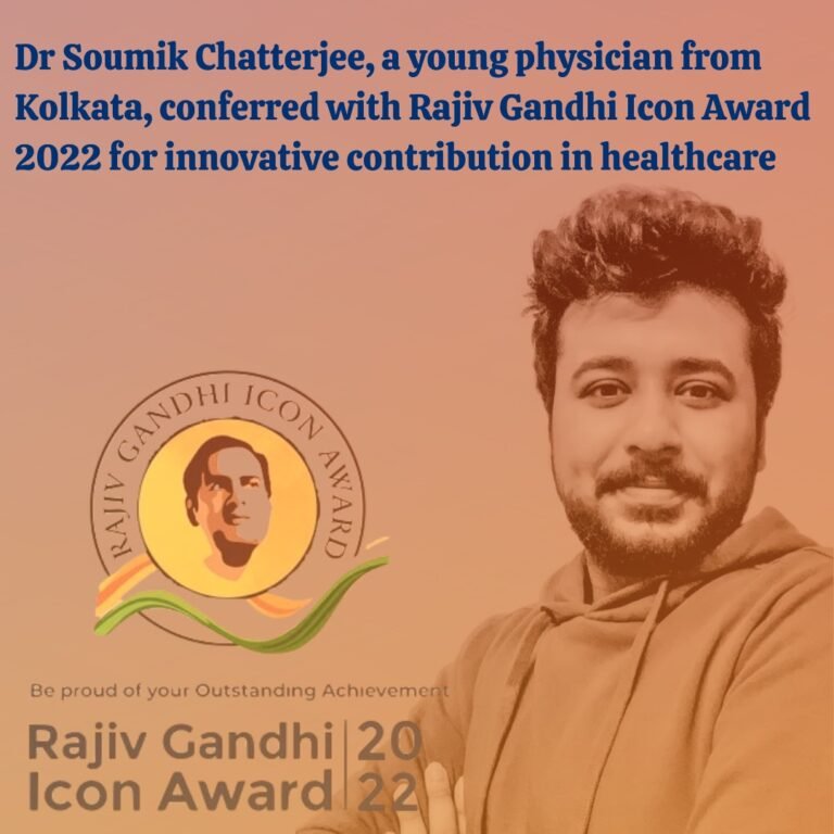 Dr Soumik Chatterjee gets felicitated with prestigious Rajiv Gandhi Icon Award 2022
