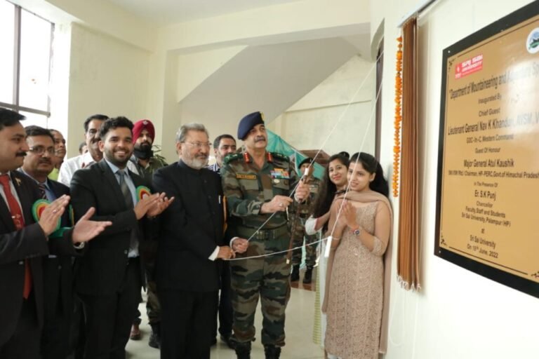 The mountaineering and adventure sports department at SSU was launched today by Lieutenant-General NAV KUMAR KHANDURI
