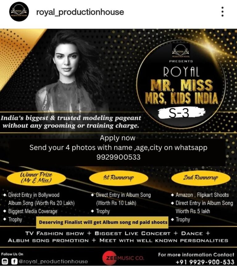 How to become Royal Mr, Miss& Mrs India 2023 present by Royal production house & Bhanu pratap saini