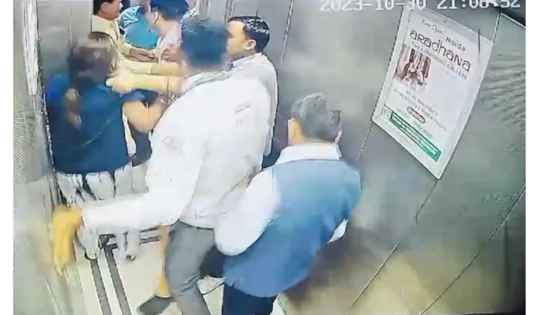 “Argument Over Dog in Noida Apartment Elevator Erupts into a Major Altercation Between Man and Woman”