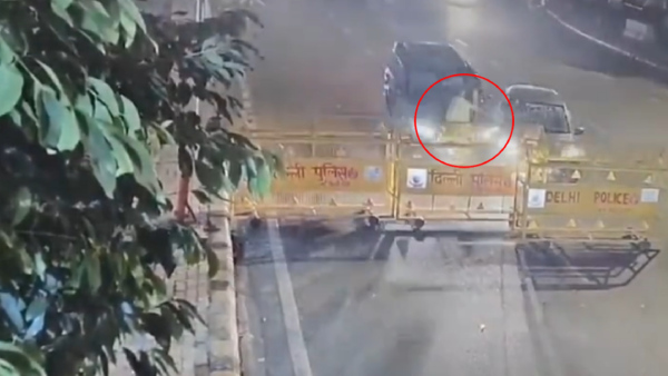 Shocking Video Shows Delhi Cop Hit by SUV and Thrown into the Air in Connaught Place