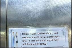 "Housing Society Faces Backlash for Imposing Fines on Maids and Delivery Persons for Lift Usage"