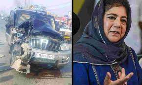 Mehbooba Mufti's Narrow Escape in Anantnag Crash, Continues Schedule Despite Car Wreck