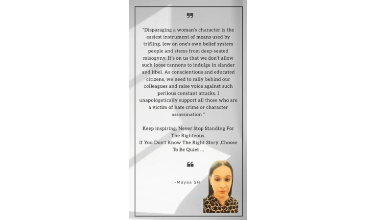 Resilience in Reflection: Mayaa SH’s Response to Bullying and Character Slurs.