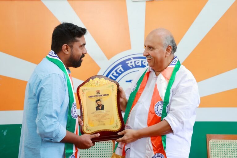 Sajeev Elambal Receives National Recognition from Bharath Sevak Samaj