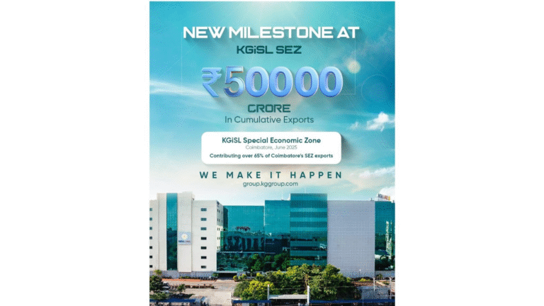 KGiSL Special Economic Zone crosses 50,925 Crore in Cumulative Exports.