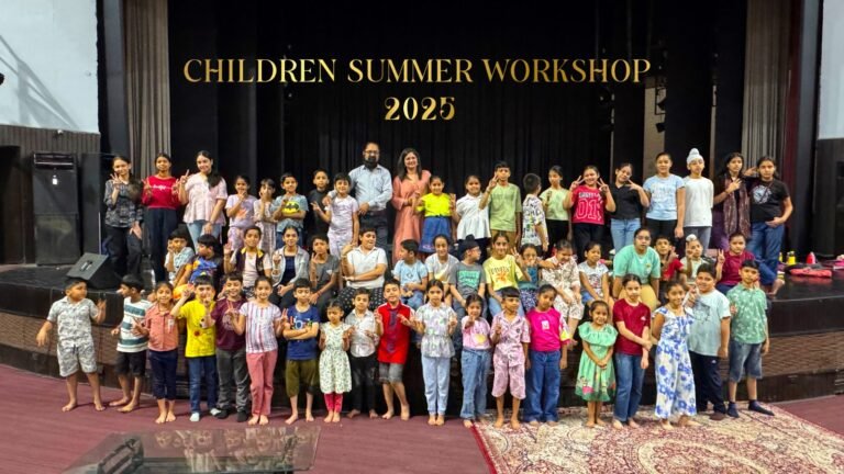 Artist Mahua Gupta, invited as Guest Instructor by JKAACL, Inspires Young Minds Through Art at Abhinav Theater, Summer Workshop 2025.