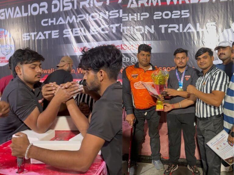 Aditya Tomar: Best Youth Armwrestler in Gwalior, Wins Youth Mr. Gwalior 2025–26 on 12th October 2025 by Defeating World Champion Ayush Kaushal