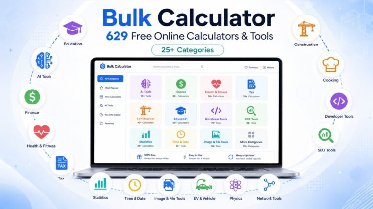 BulkCalculator.com: The All-in-One Platform Offering 629 Free Online Calculators and Tools