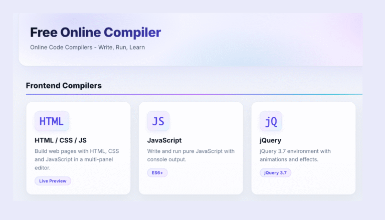 Free Online Compiler: A Browser-Based Coding Platform for Developers to Run and Test Code Instantly